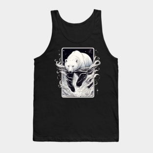 Black And White Monochromatic Polar Bear Tank Top